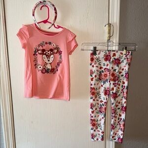 Cynthia Rowley Pink Deer and Floral Pajama Set